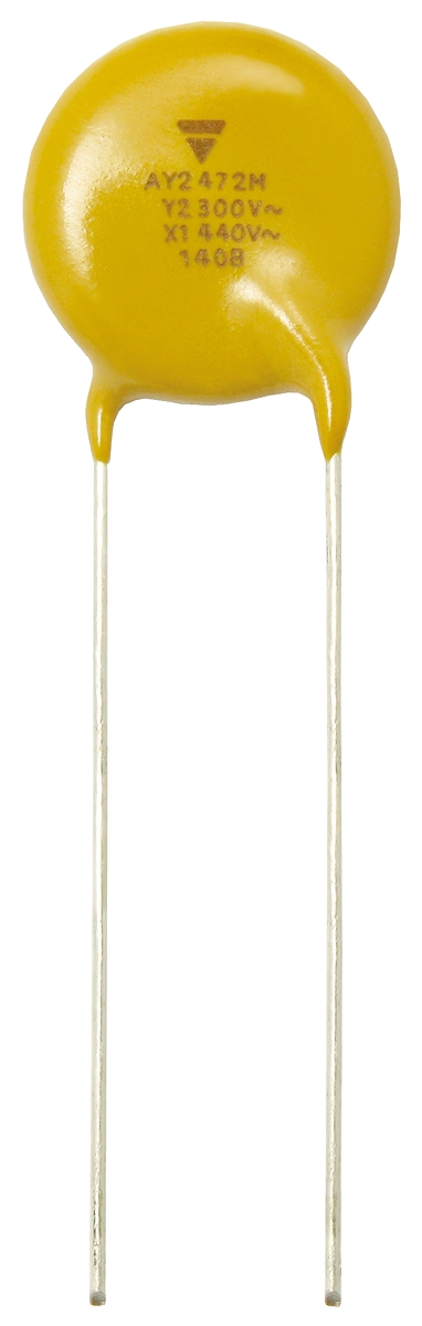 Vishay Single Layer Ceramic Capacitor (SLCC) 2.2nF 300V ac ±20% Y5U Dielectric, AY2, Through Hole +125°C Max Op. Temp.