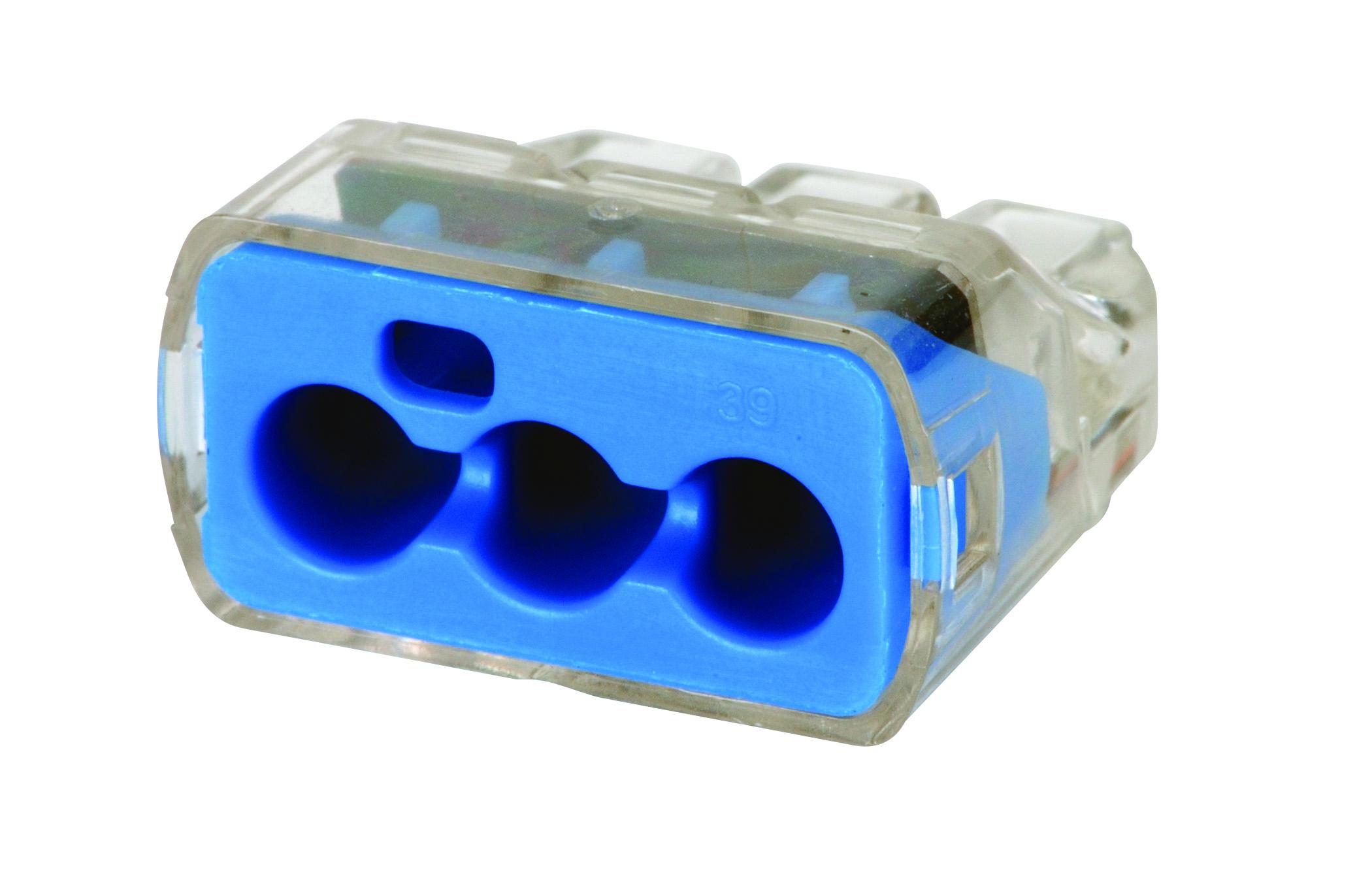 Ideal Industries Push in connectors Series Connector, 3-Way, 41A, 6mm² Wire, Push-In Termination