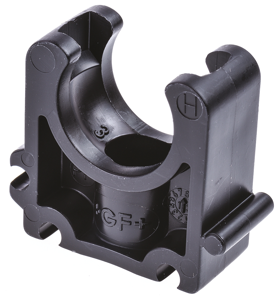 Georg Fischer PP Black Pipe Clamp, 0.63in x 1.42in x 1.06in, 0.24in