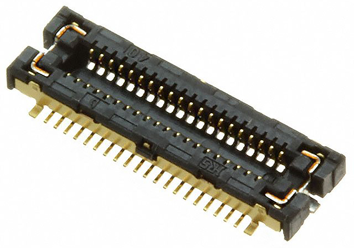 Hirose FX12 Series Straight Surface Mount PCB Socket, 40-Contact, 2-Row, 0.4mm Pitch, Solder Termination