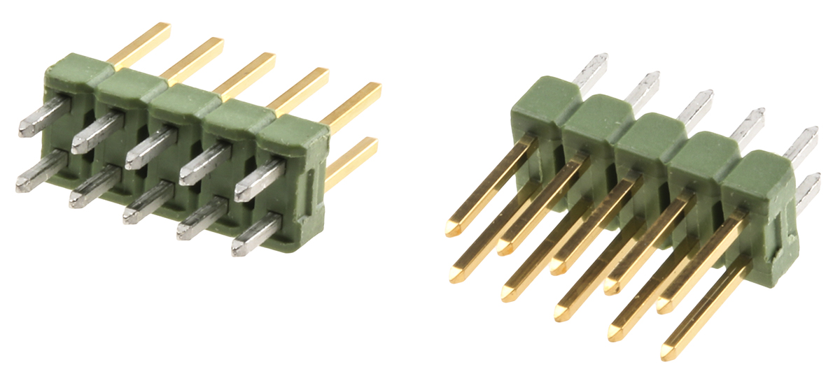 TE Connectivity AMPMODU MOD II Series Straight Through Hole Pin Header, 10 Contact(s), 2.54 mm Pitch, 2 Row, Unshrouded