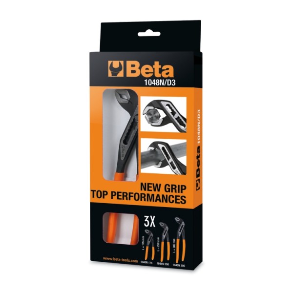 BETA 1048N/D3 3-Piece Pliers, 175 mm, 250 mm, 300 mm Overall, Angled Tip