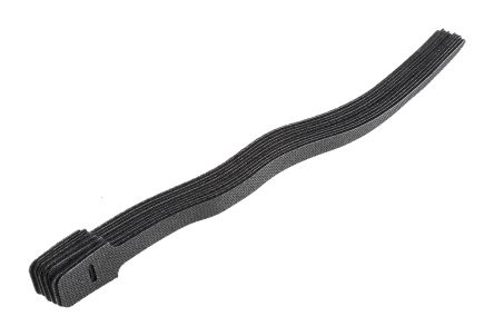 RS PRO Cable Tie, Hook and Loop, 325mm x 25 mm, Black Nylon, Pk-10