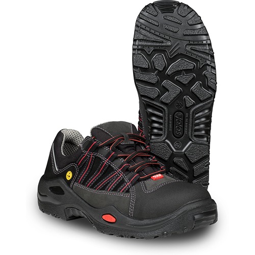 Jalas 1615 Unisex Black, Grey, Red Aluminium Toe Capped Safety Shoes, UK 8, EU 42