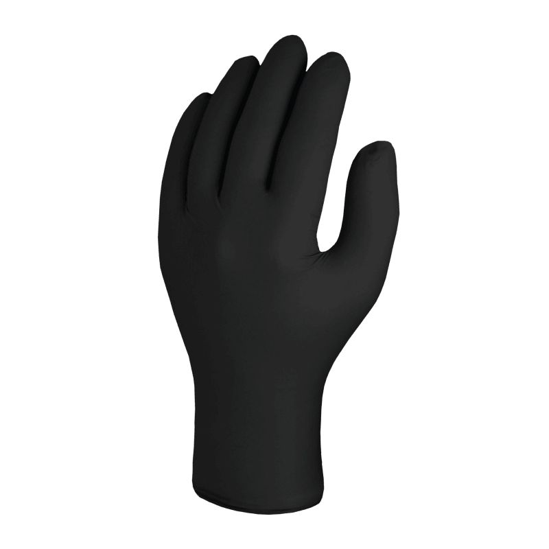 Skytec TX524 Black Powder-Free Nitrile Disposable Gloves, Size M, 100 per Pack
