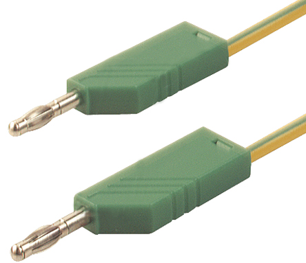 Hirschmann Test & Measurement Test lead, 32A, 60V dc, Green/Yellow, 1m Lead Length