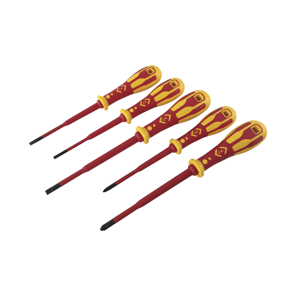 CK T49283D Pozidriv; Slotted Insulated Screwdriver Set, 5-Piece