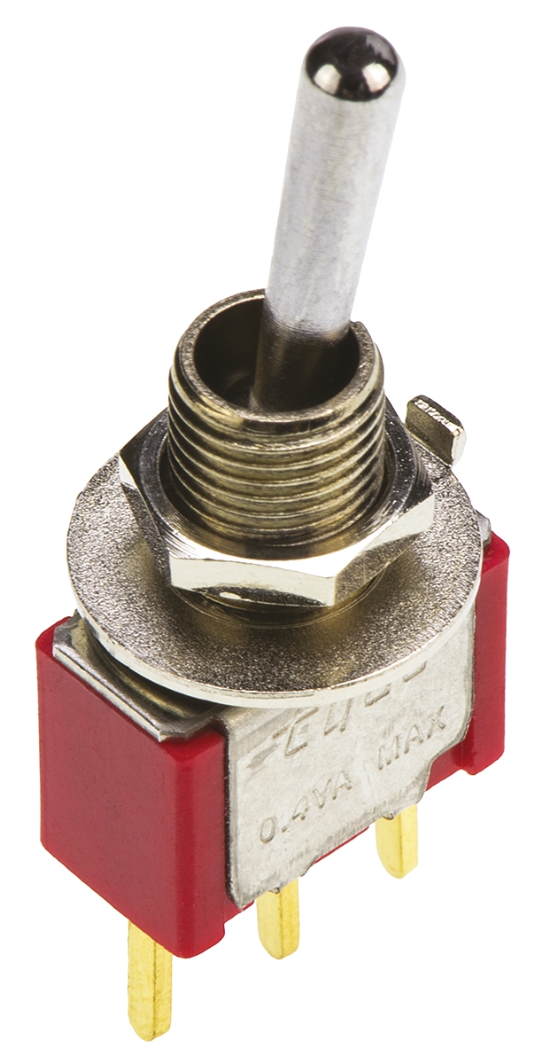 TE Connectivity Toggle Switch, PCB Mount, On-On, SPDT, Through Hole Terminal, 20V