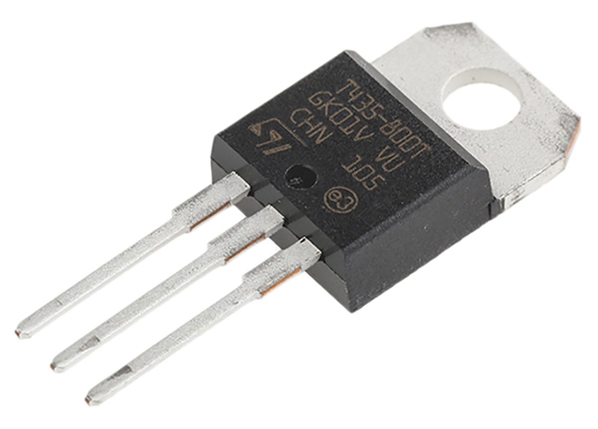 STMicroelectronics Through Hole, 3-pin, TRIAC, 800V, Gate Trigger 1.3V 800V