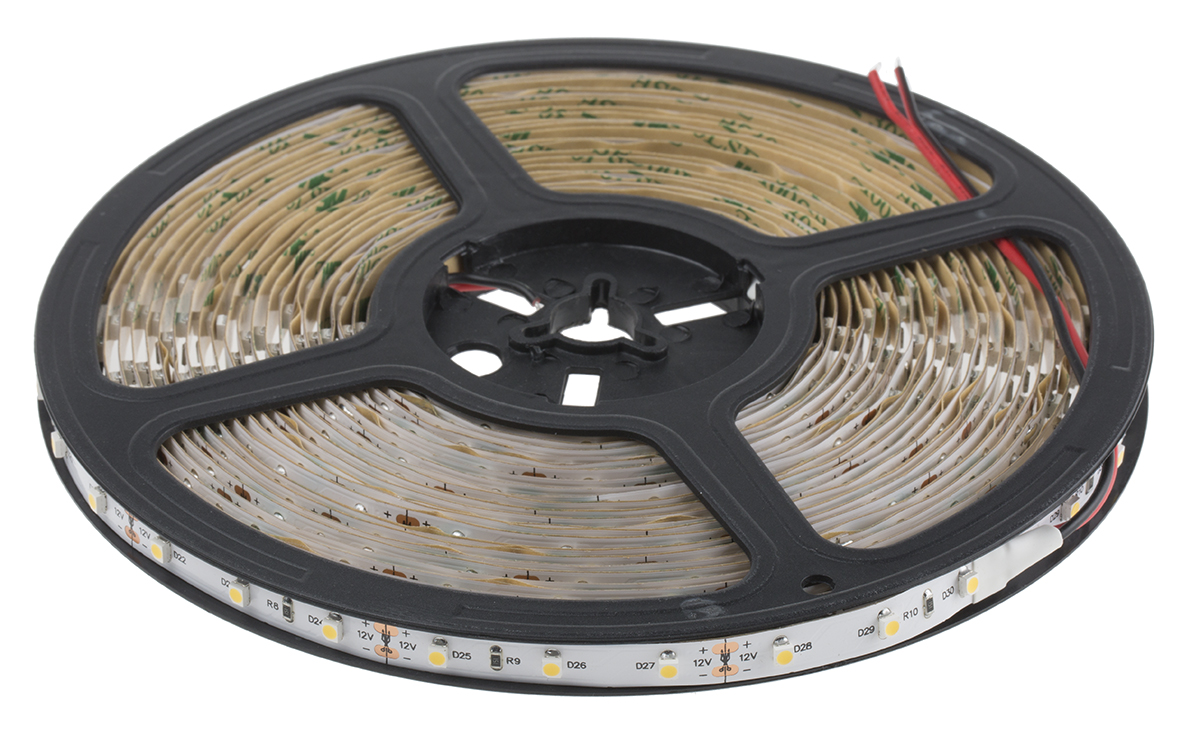 RS PRO 12V Neutral White LED Strip Light, 4000 → 4500K Colour Temp, 10m Length