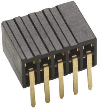 HARWIN Right Angle Through Hole Mount PCB Socket, 10-Contact, 2-Row, 1.27mm Pitch, Solder Termination