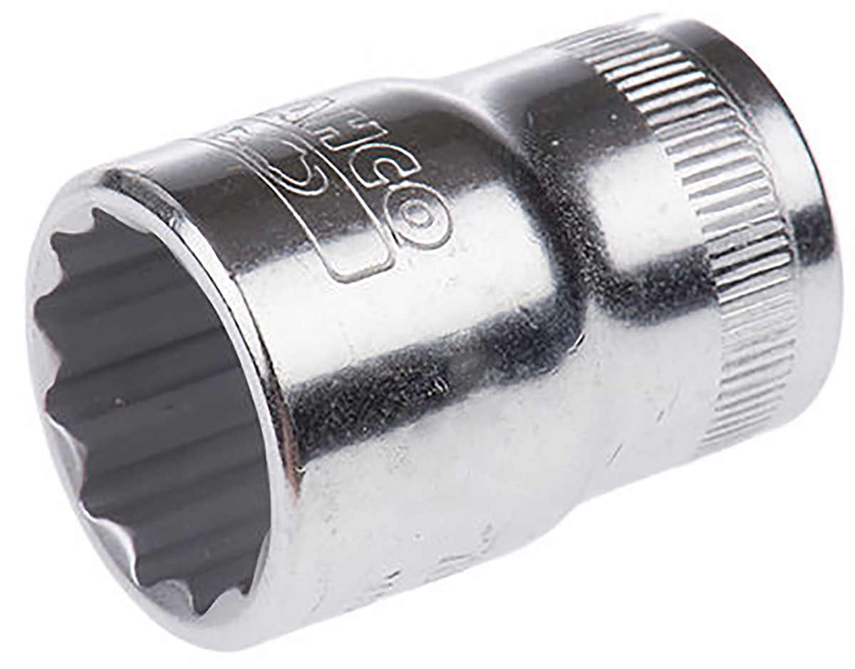 Bahco 1/2 in Drive 3/8in Standard Socket, 12 point, 38 mm Overall Length