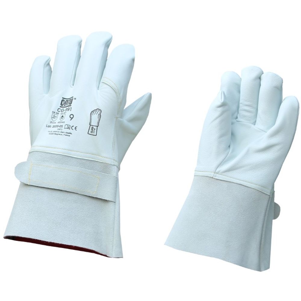 Catu CG991 Grey Siliconised Leather Glove, Size 9