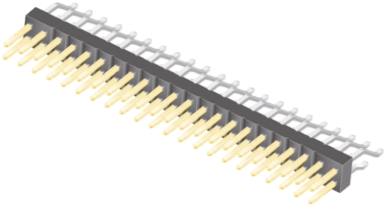 Samtec TSM Series Right Angle Surface Pin Header, 44 Contact(s), 2.54 mm Pitch, 2 Row, Unshrouded