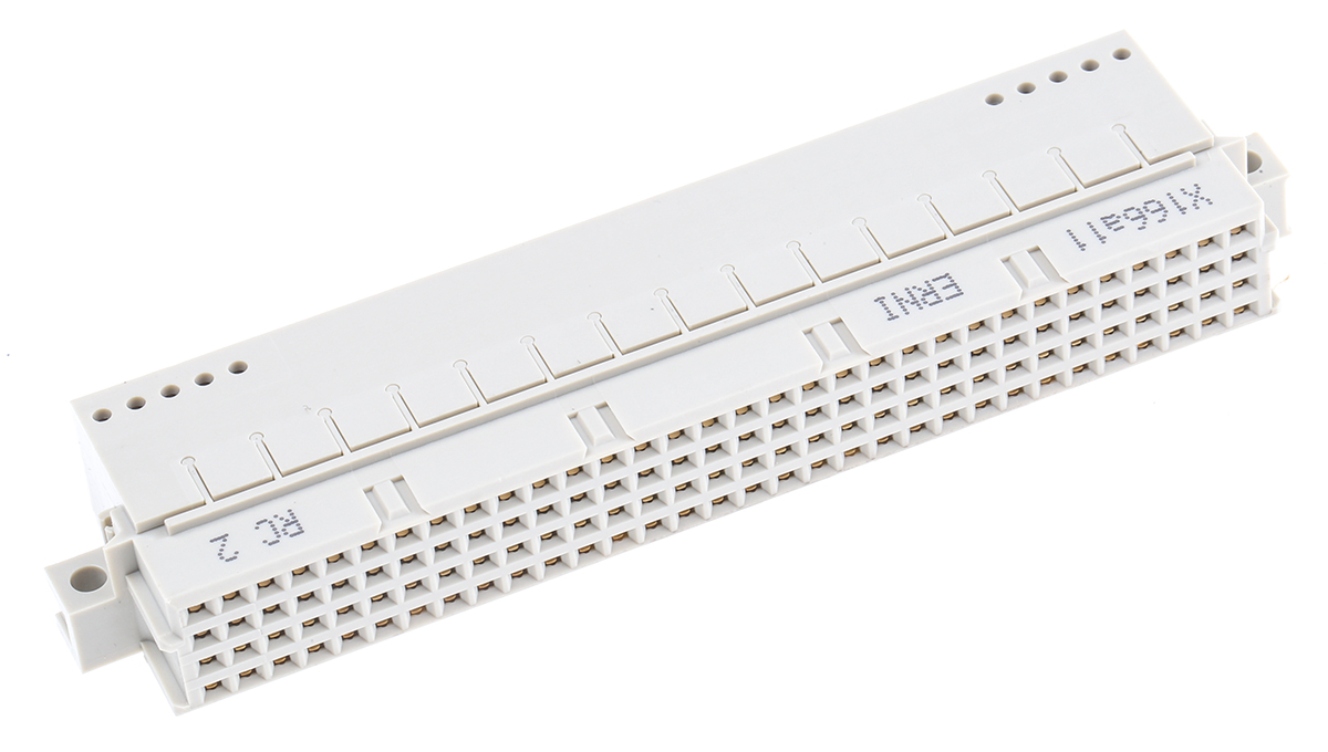ERNI 128 Way 2.54mm Pitch, Type RD, 4 Row, Right Angle DIN 41612 Connector, Socket
