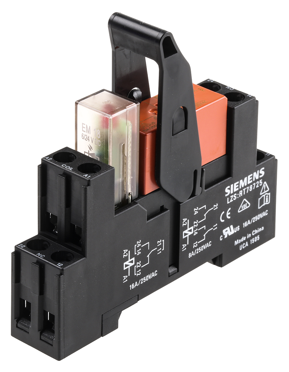 Siemens LZS Series Coupling Relay, Plug In, 24V dc Coil, DPDT, 2-Pole