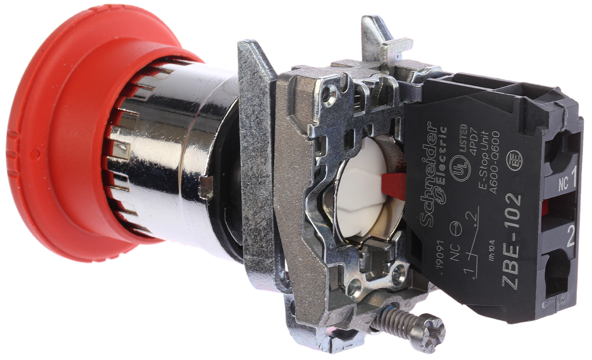 Schneider Electric Harmony, Red, Twist to Reset 40mm Mushroom Head Emergency Button