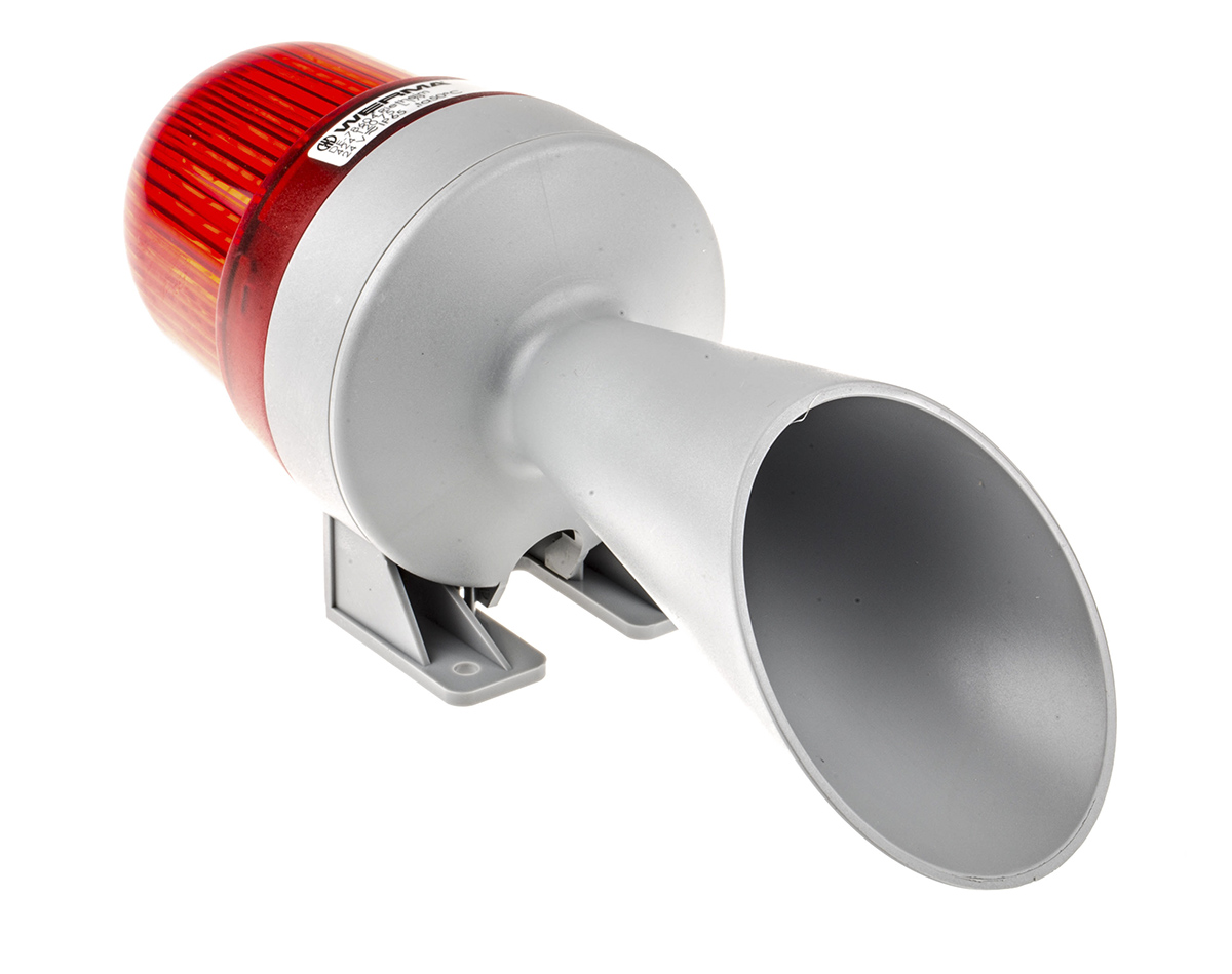 Werma 424 Series Red Horn Beacon, 24 V ac/dc, IP65, Wall Mount, 98dB at 1 Metre