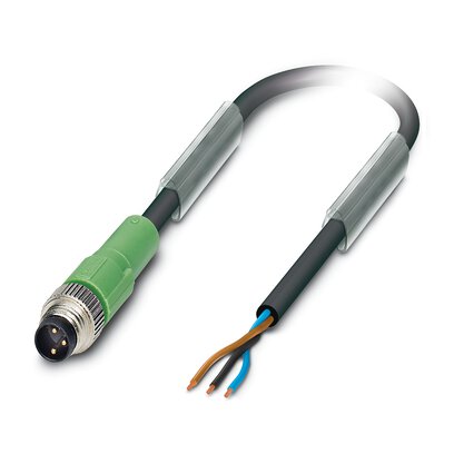 Phoenix Contact Male 3 way Straight Plug M8 to Free Cable End Sensor Actuator Cable, 10 m