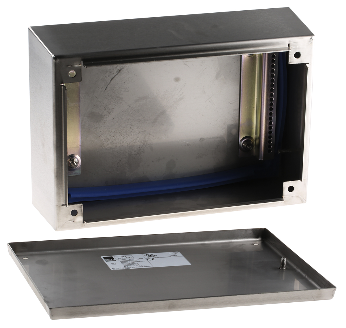 Rittal HD Series Stainless Steel Terminal Box, IP66, IPX9, 200 mm x 200 mm x 120mm
