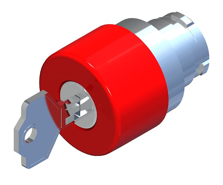 RS PRO Turn Key to Release Emergency Stop Push Button, Panel Mount, 22.5mm Cutout, IP65