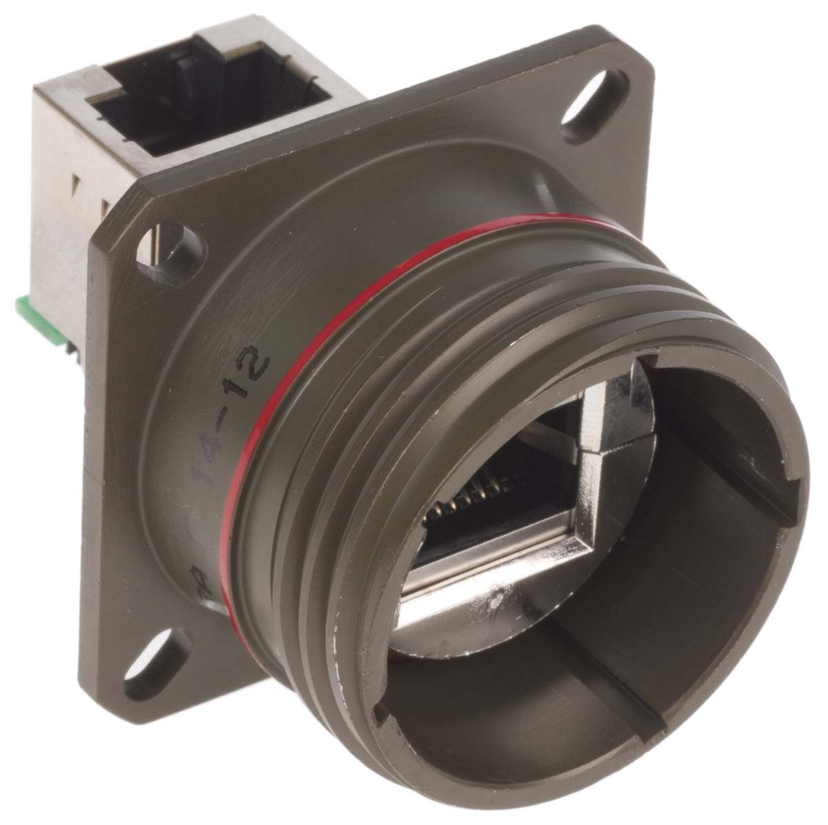 Amphenol Socapex RJFTV Series Female RJ45 Connector, Panel Mount, Cat5e Right Angle 1 Port 8 -Way