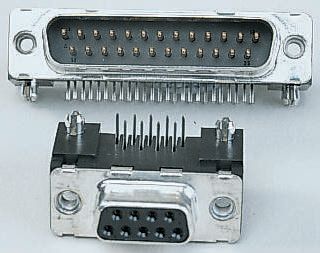 Amphenol Communications Solutions Delta D 15 Way Right Angle Through Hole D-sub Connector Plug, 2.74mm Pitch, with 4-40