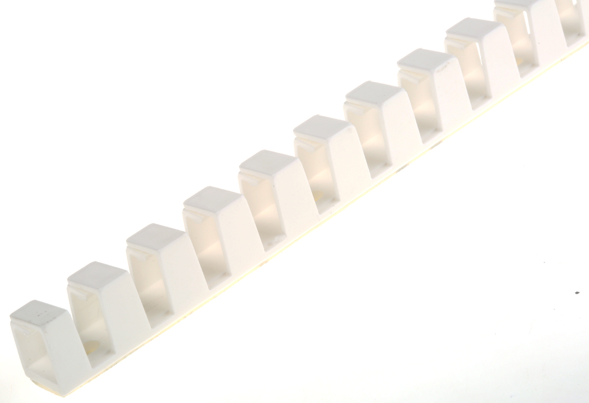 HellermannTyton HTC White Slotted Flexible Panel Trunking - Flexible Slot, W9 mm x D11mm, L0.5m, Plastic