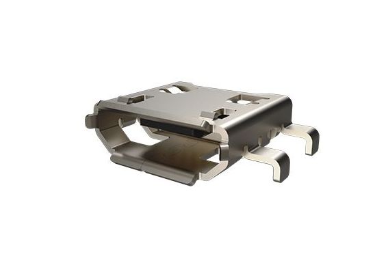 Amphenol Communications Solutions Right Angle, SMT, Socket- 5 Port Type B 2.0 USB Connector