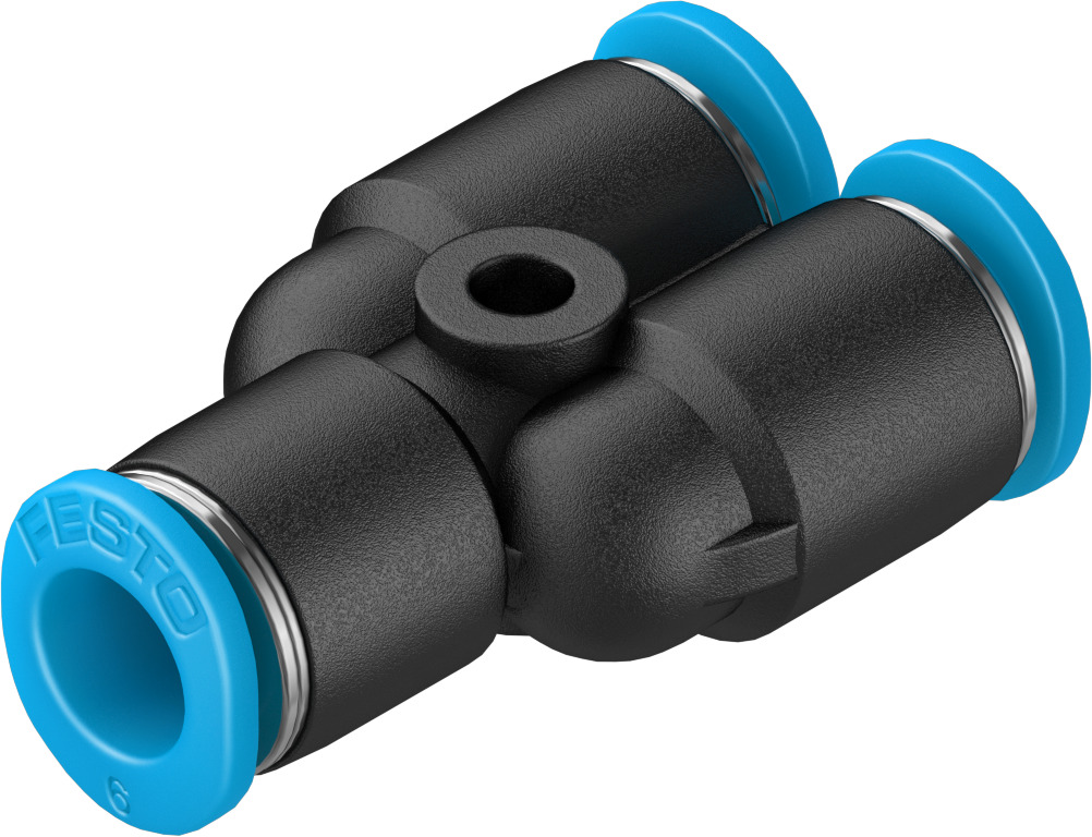 Festo QSMY Series Y Tube-to-Tube Adaptor, Push In 6 mm to Push In 6 mm, Tube-to-Tube Connection Style, 153372