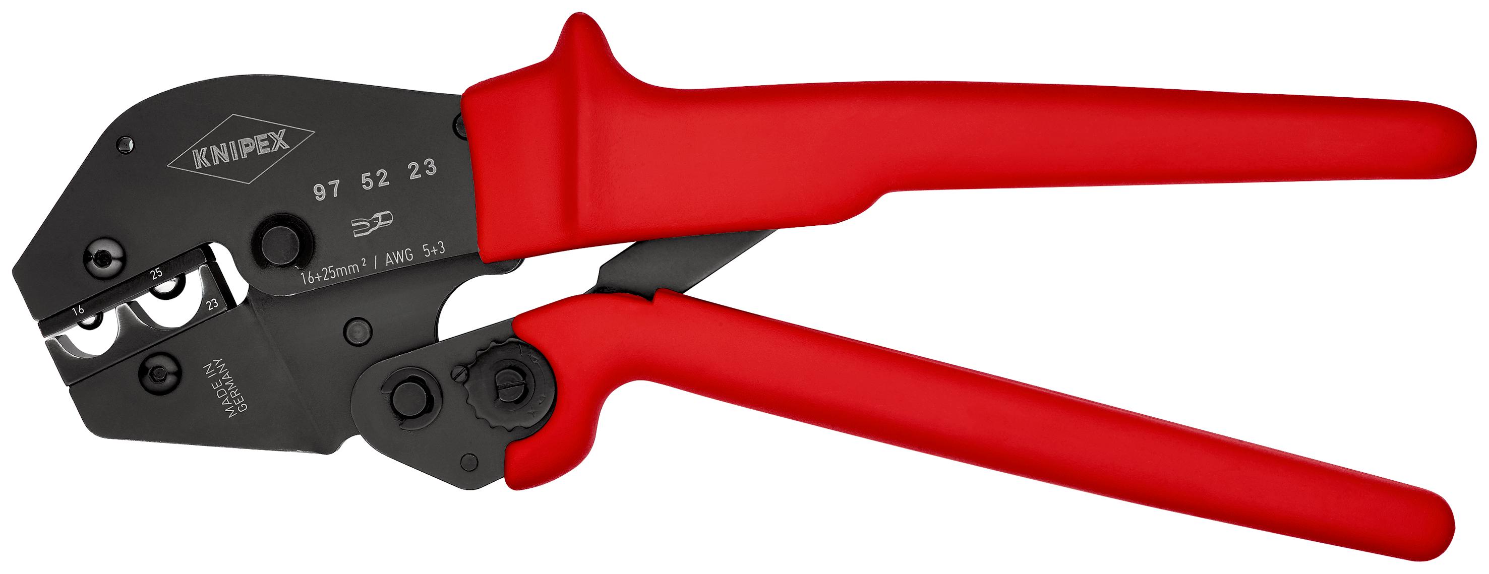 Knipex 97 Hand Ratcheting Crimp Tool for Uninsulated Terminals, 16 → 25mm² Wire