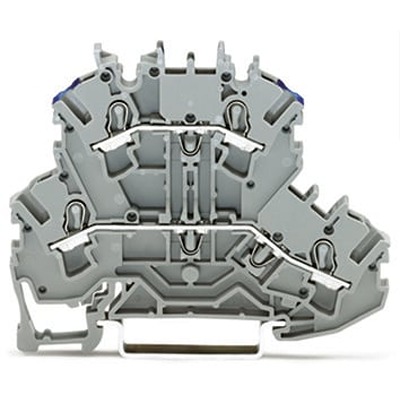 WAGO 2002-2203 TOPJOB S Series Grey, 2.5mm², 2-Level, Push In Termination, ATEX, CSA, IECEx