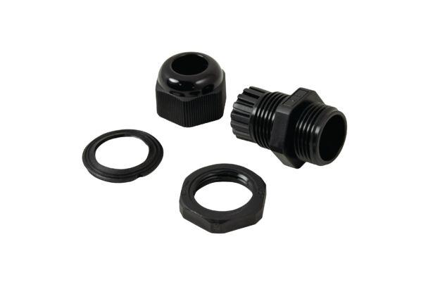 HellermannTyton Connectivity CG Series Black Cable Gland Kit, M20 Thread, 5mm min., 9mm max.
