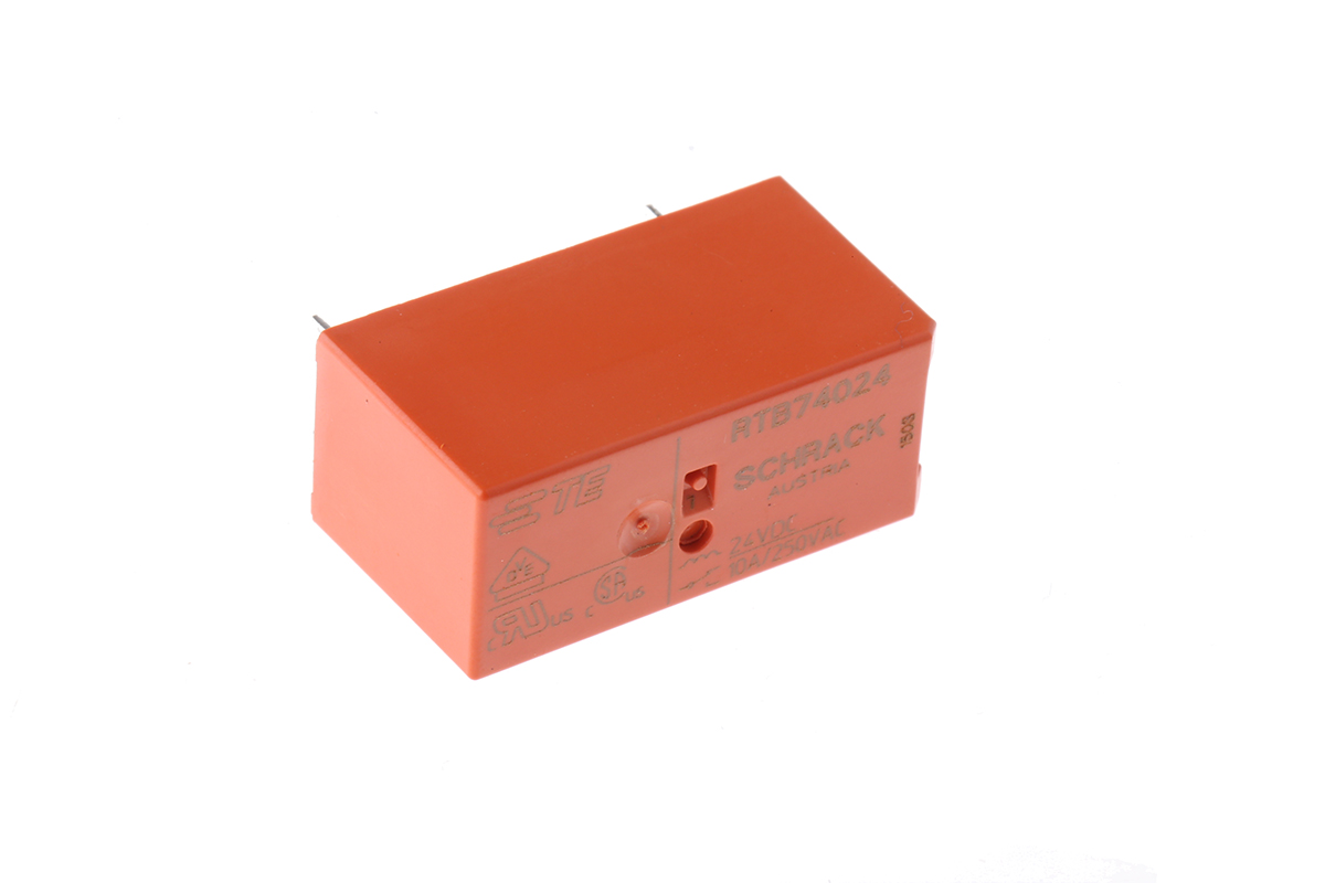 TE Connectivity PCB Mount Power Relay, 24V dc Coil, 12A Switching Current, SPDT