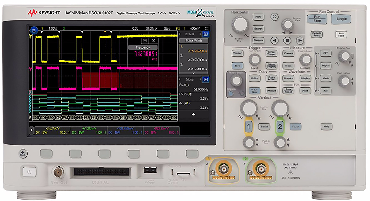 Keysight Technologies MSOX3104T InfiniiVision 3000T X Series, 1GHz Bench Oscilloscope, 4 Analogue Channels, 16 Digital