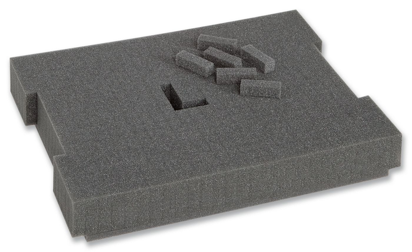BS SYSTEMS 6000003672 Medium Density Rectangular Foam Insert, For Use With L-BOXX 102, L-BOXX 102 Lid Transparent