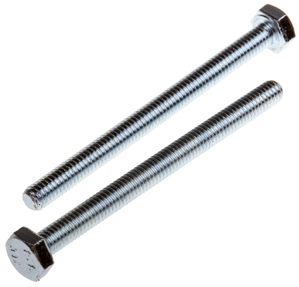 RS PRO Bright Zinc Plated Steel, Hex Bolt, M4 x 50mm