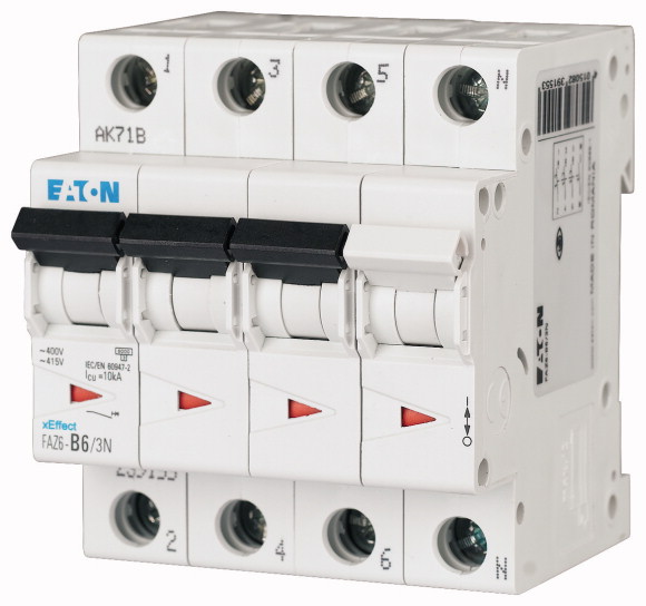 Eaton xEffect MCB, 3+N, 25A Curve B
