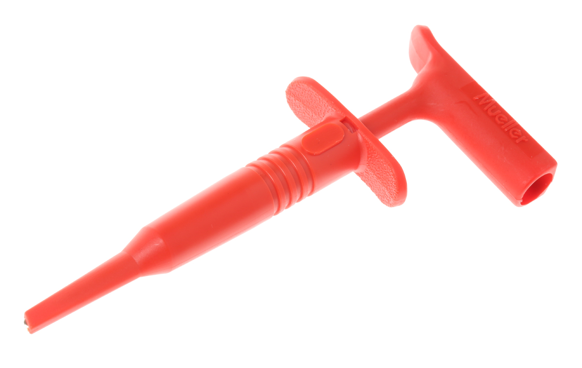 Mueller Electric Red Hook Clip with , 15A, 1kV, 4mm Socket