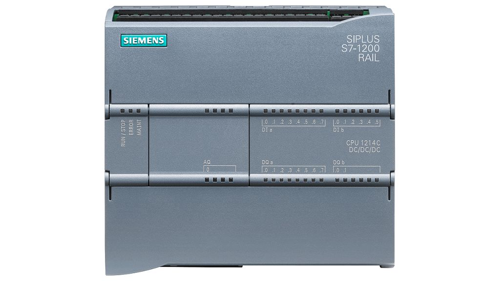 Siemens SIPLUS S7-1200 CPU 1214C Series PLC CPU for Use with SIPLUS S7-1200, 24 V Supply, Transistor Output, 10-Input,