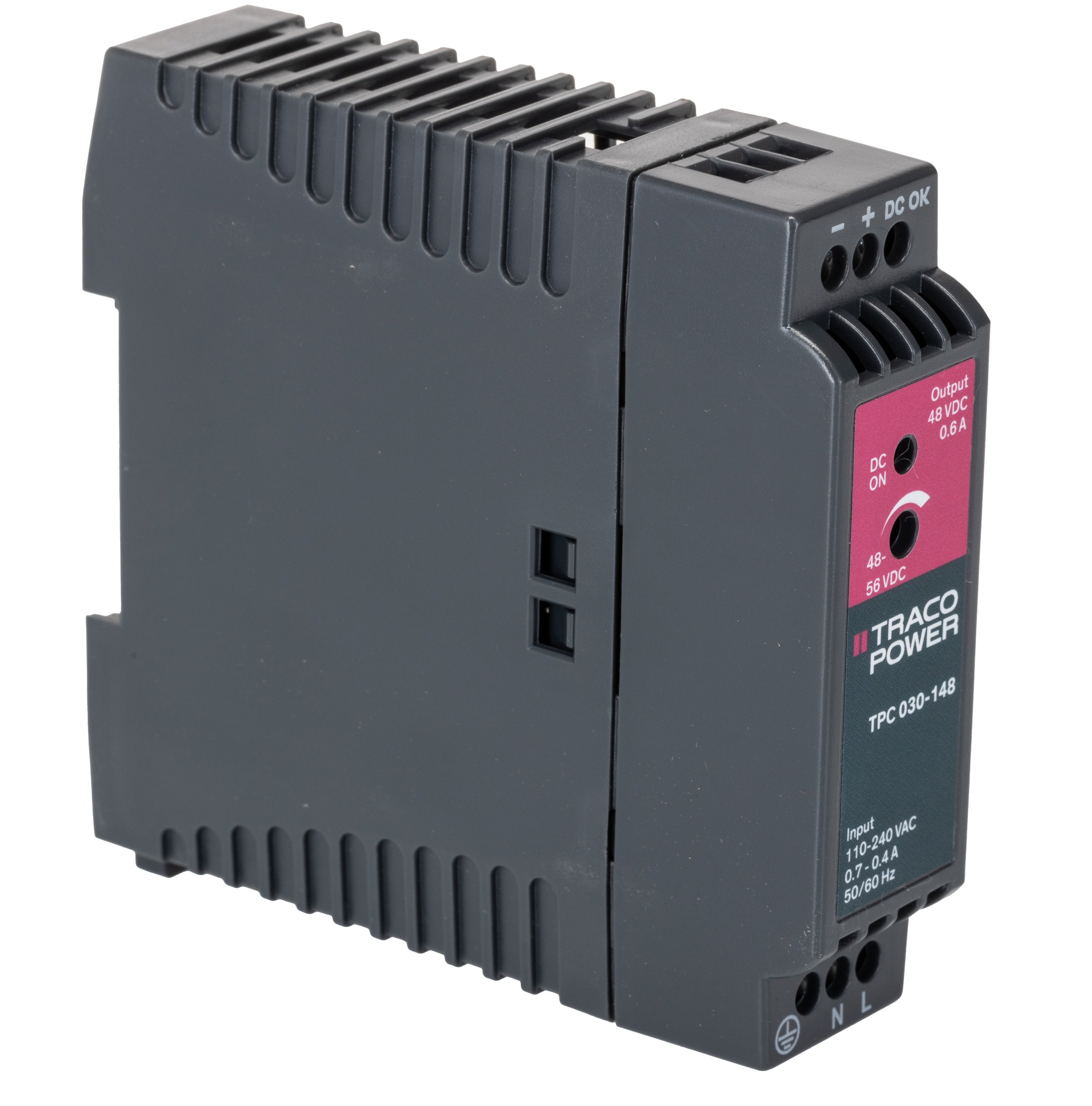 TRACOPOWER TPC DIN Rail Power Supply, 85 → 264 V ac / 90 → 375V dc ac, dc Input, 48V dc dc Output, 600mA