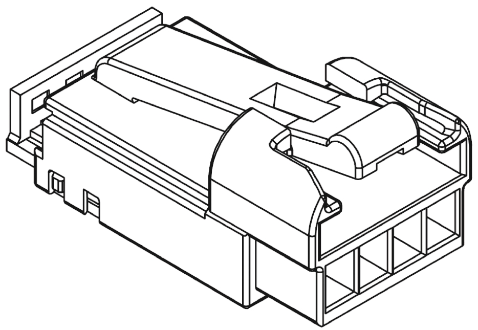 Molex, H-DAC 64 Female Connector Housing, 2.54mm Pitch, 4 Way, 1 Row
