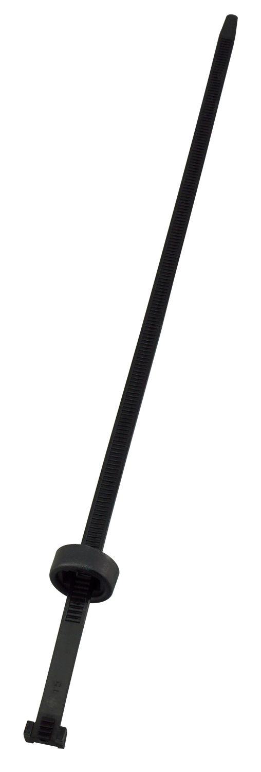 RS PRO Cable Tie, 304mm x 6.2 mm, Black Nylon, Pk-50
