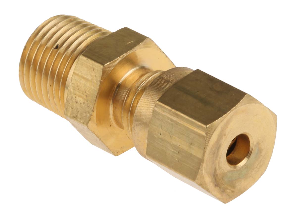 RS PRO 1/8 BSPT Compression Fitting for Use with Thermocouple or PRT Probe, 3mm Probe, RoHS Compliant Standard