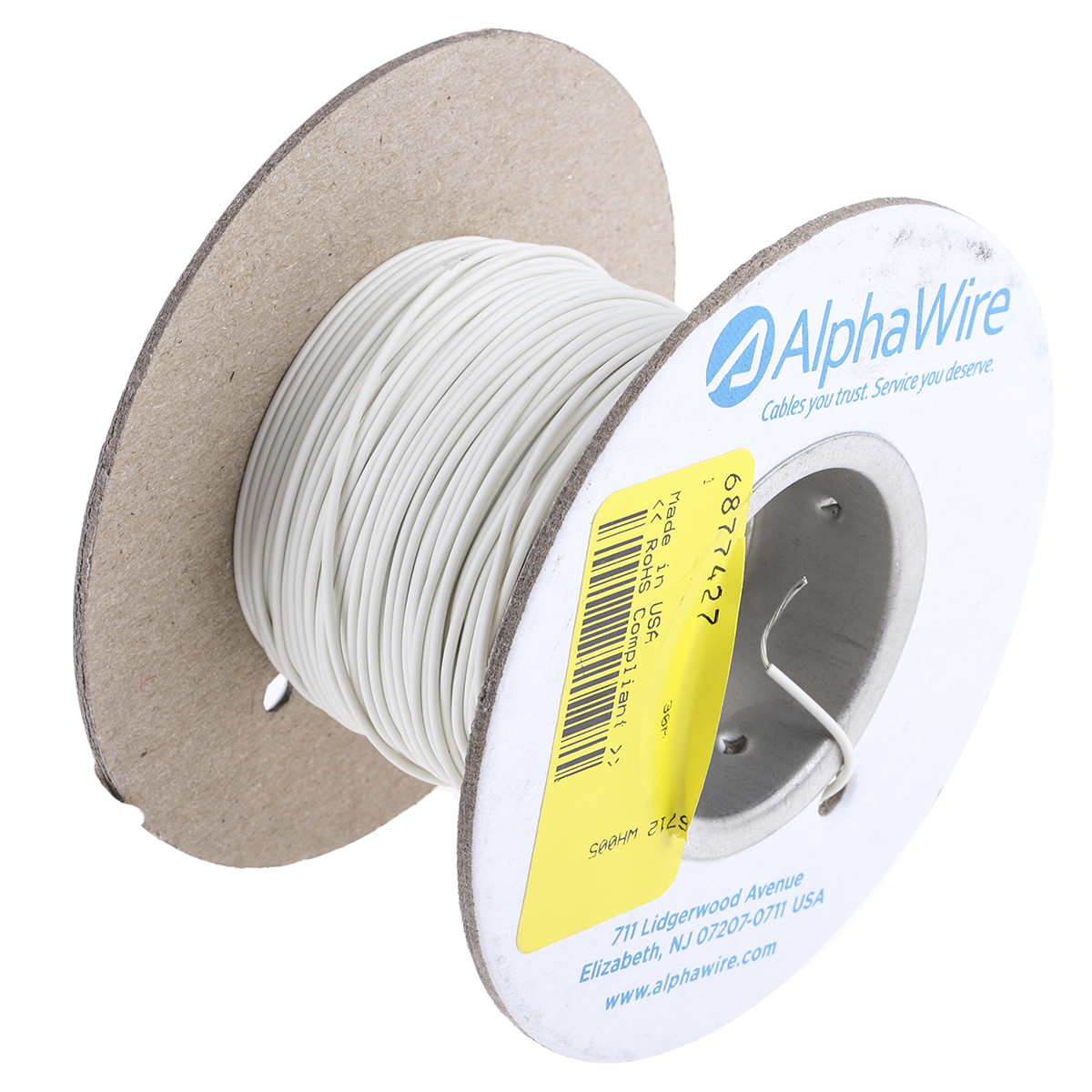 Alpha Wire Ecogen Ecowire Series White 0.2 mm² Hook Up Wire, 24 AWG, 7/0.20 mm, 30m, MPPE Insulation, 6712 WH005