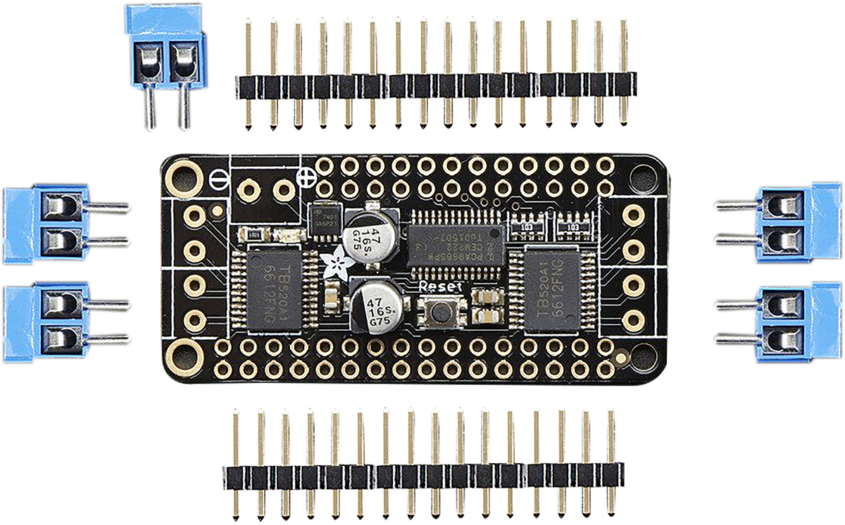 ADAFRUIT INDUSTRIES FeatherWing Add-On Board Stepper Motor for ATmega32U4, ATSAM M0, ESP8266 for All Feather Board