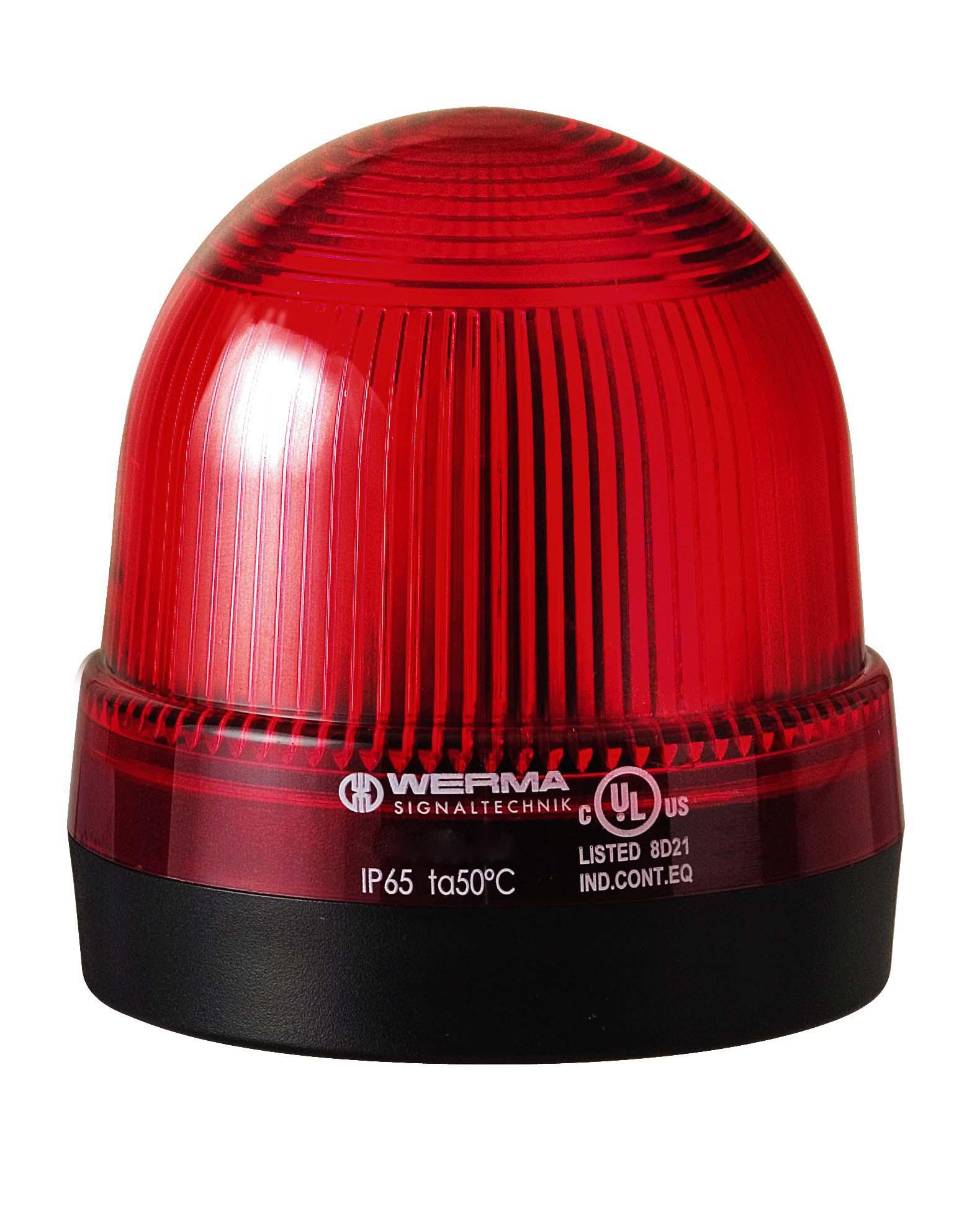 Werma 220 Series Red Continuous lighting Beacon, 12 → 230 V, Base Mount, Filament Bulb, IP65