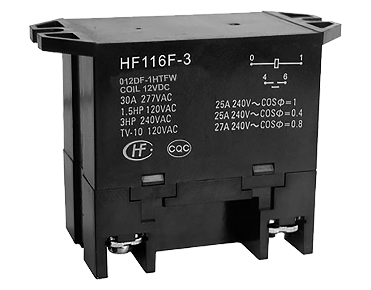 Hongfa Europe GMBH Flange Mount Power Relay, 12V dc Coil, 30A Switching Current, SPST