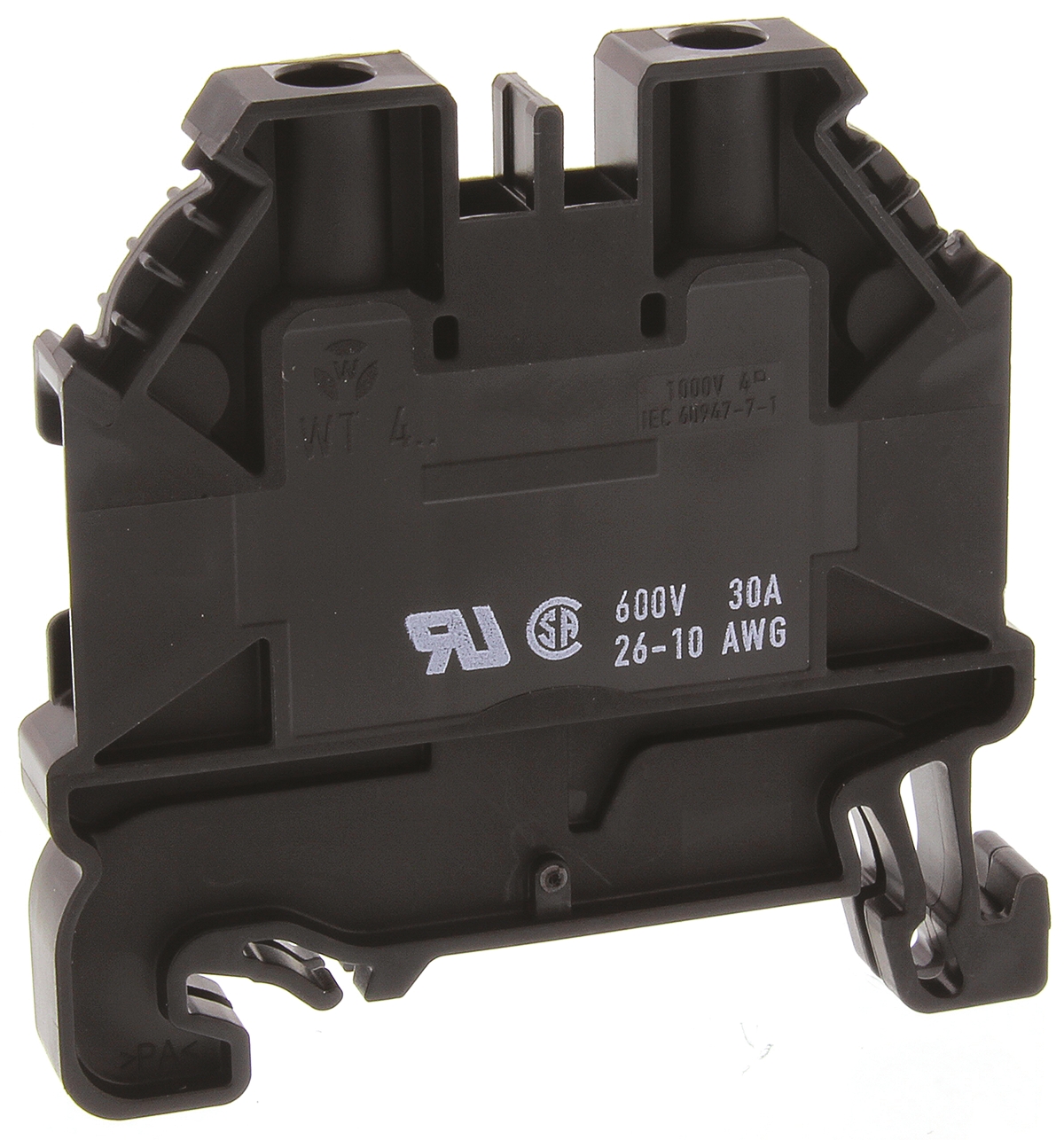 Wieland 58.504.0055.1 WT 4 Series Black, Single-Level, Screw Termination, ATEX