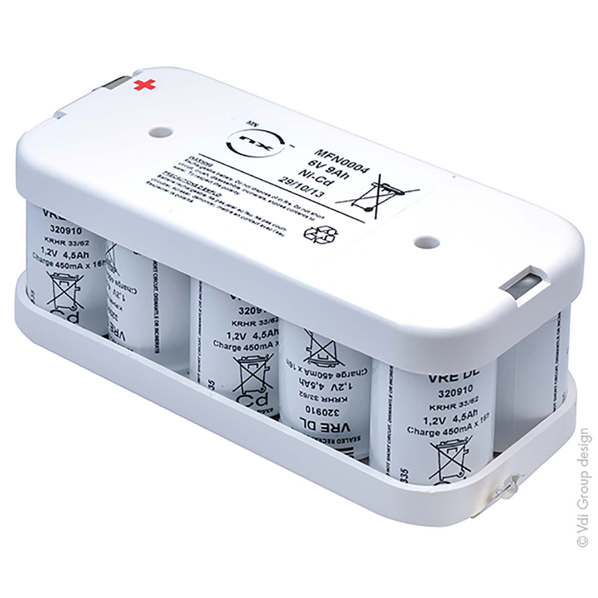 RS PRO 6V NiCd Rechargeable D Battery Pack, 8Ah - Pack of 1